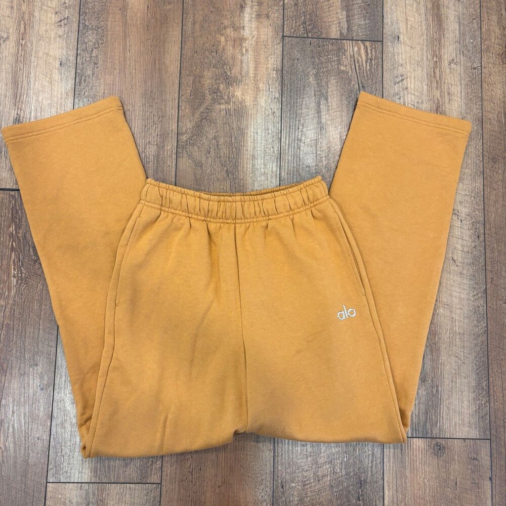 Alo Yoga Accolade Straight Leg Sweatpants Toffee Yellow Color Size XXS $138 - Picture 3 of 9